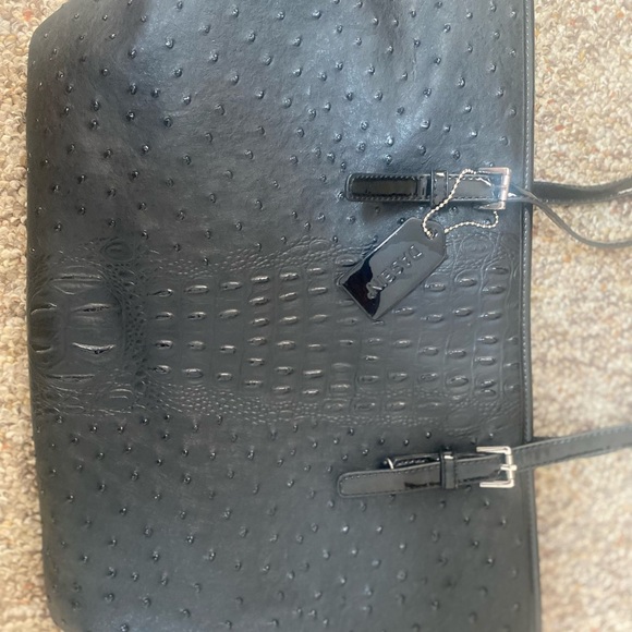 Dasien Women's Ostrich Large Handbag/Tote Black - Picture 14 of 15